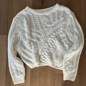 Cozy White Cable Knit Sweater